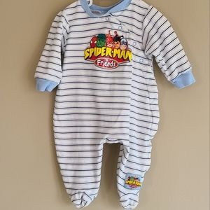 Spiderman & Friends striped sleeper/footie